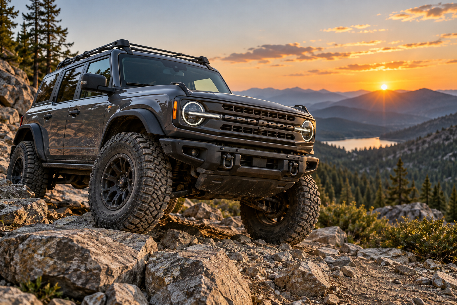 Off-road tire and wheel fitment on rocky terrain